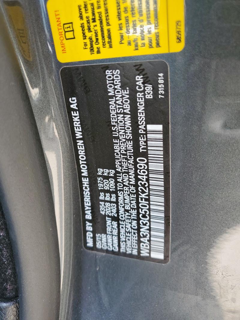 2015 BMW 428 I WBA3N3C50FK234690