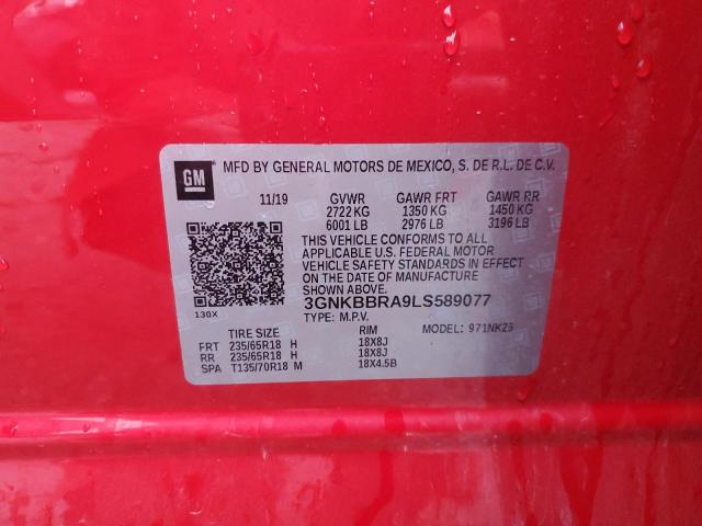 2020 CHEVROLET BLAZER 1LT 3GNKBBRA9LS589077