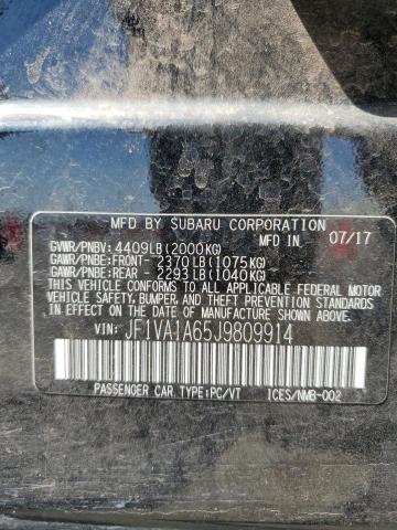 2018 SUBARU WRX JF1VA1A65J9809914