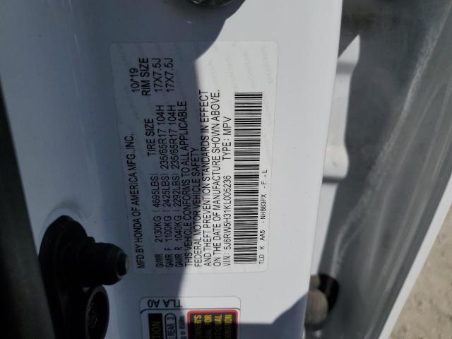 2019 HONDA CR-V LX 5J6RW5H31KL005236
