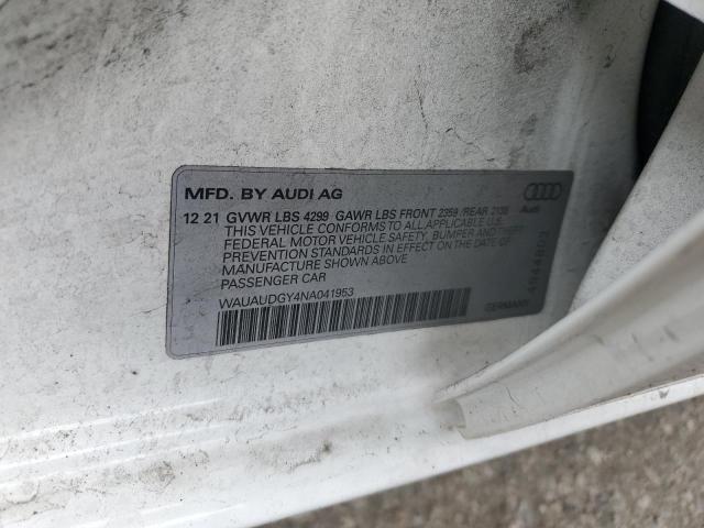 2022 AUDI A3 PREMIUM WAUAUDGY4NA041953