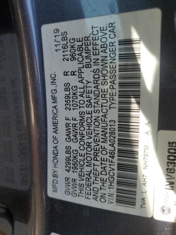 2020 HONDA ACCORD EX 1HGCV1F46LA028013