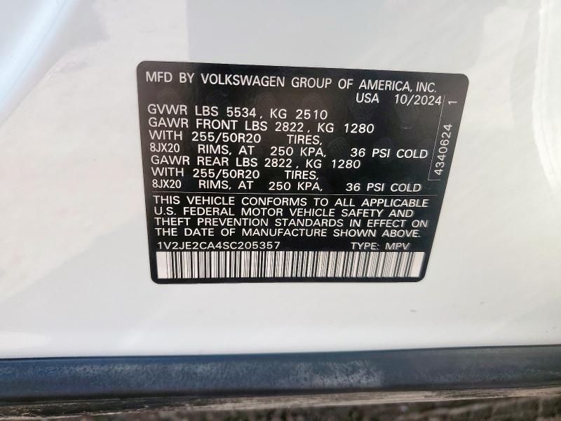 2025 VOLKSWAGEN ATLAS CROS 1V2JE2CA4SC205357