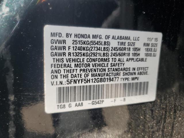 2016 HONDA PILOT LX - 5FNYF5H12GB019477
