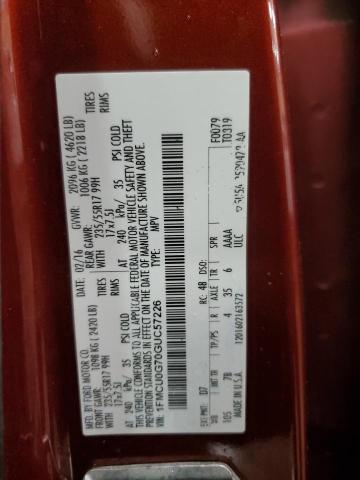2016 FORD ESCAPE SE - 1FMCU0G70GUC57226