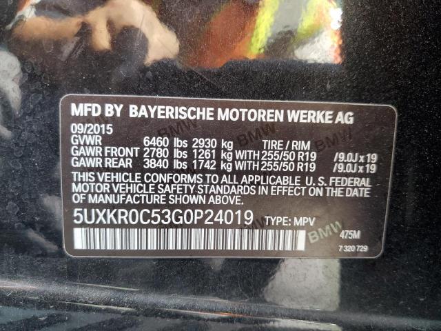 2016 BMW X5 XDRIVE3 - 5UXKR0C53G0P24019
