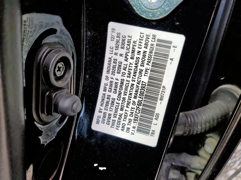 2020 HONDA CIVIC LX 19XFC2F60LE003937