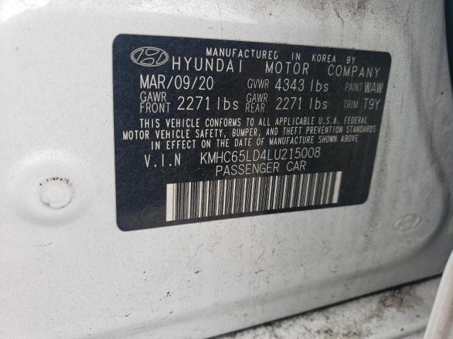 2020 HYUNDAI IONIQ SE - KMHC65LD4LU215008