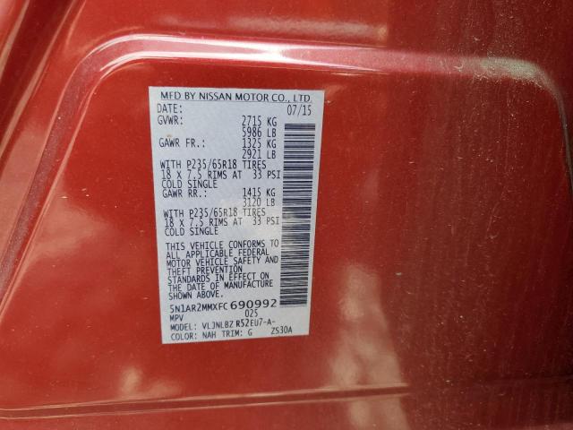 2015 NISSAN PATHFINDER - 5N1AR2MMXFC690992