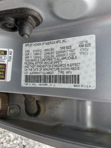 2016 HONDA CR-V EXL 5J6RM4H71GL048520