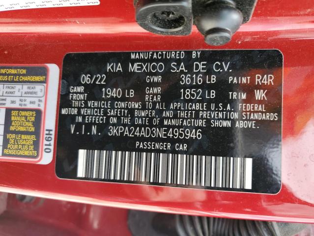 2022 KIA RIO LX 3KPA24AD3NE495946