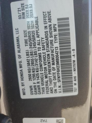 2021 HONDA PILOT SE 5FNYF6H23MB064213