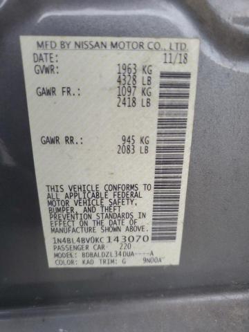 2019 NISSAN ALTIMA S - 1N4BL4BV0KC143070