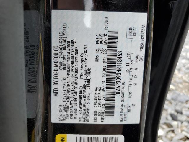 2017 FORD FUSION TIT - 3FA6P0D93HR118463