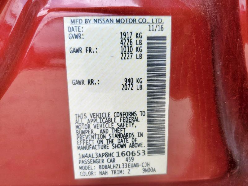 2017 NISSAN ALTIMA 2.5 - 1N4AL3AP8HC160653