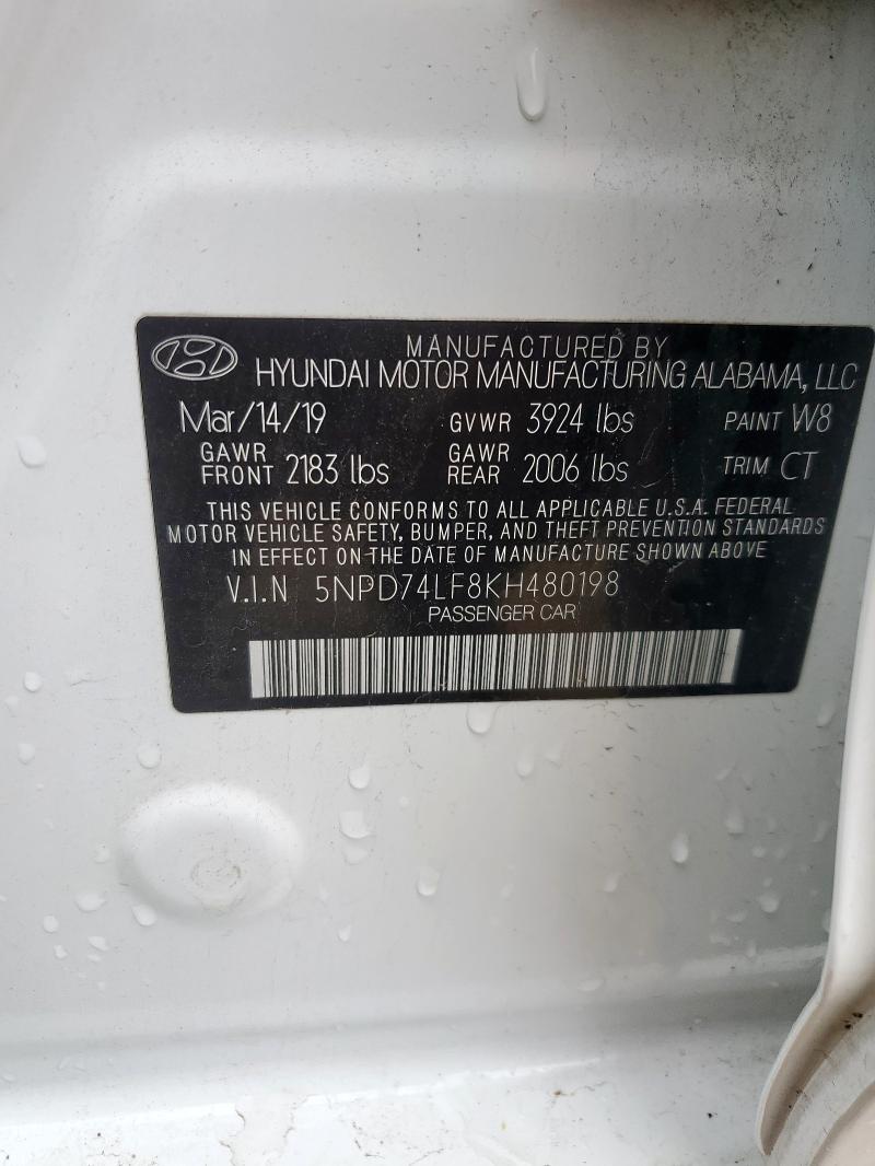 2019 HYUNDAI ELANTRA SE - 5NPD74LF8KH480198