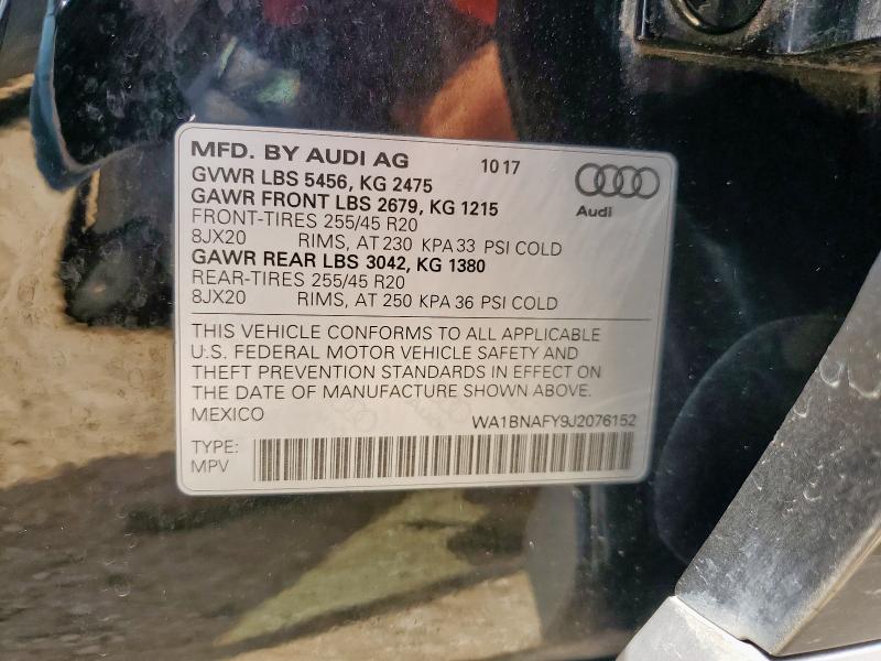 2018 AUDI Q5 PREMIUM - WA1BNAFY9J2076152