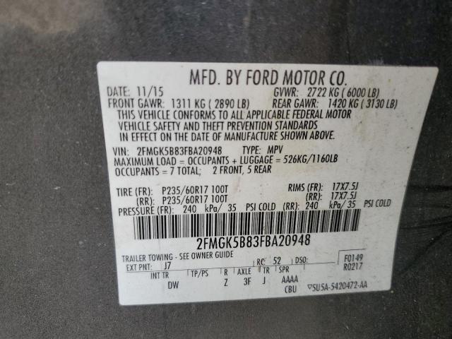 2015 FORD FLEX SE 2FMGK5B83FBA20948