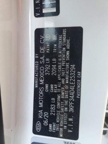 2020 KIA FORTE GT L 3KPF34AD4LE253294