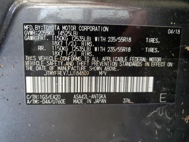 2018 TOYOTA RAV4 LIMITED JTMYFREV7JJ184889