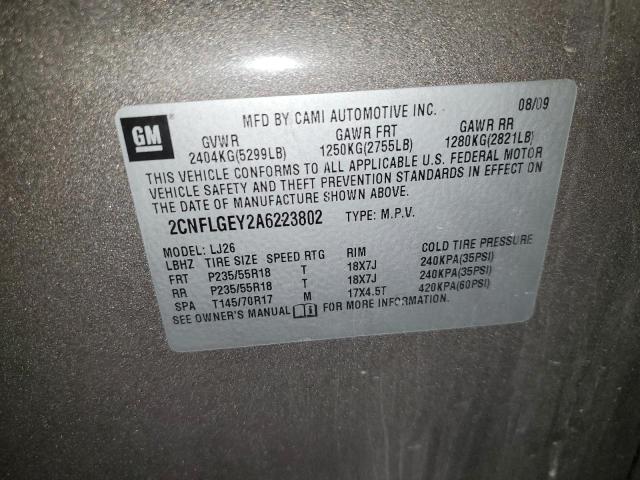 2CNFLGEY2A6223802 2010 CHEVROLET EQUINOX