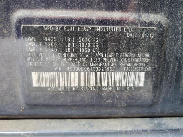 2012 SUBARU LEGACY 2.5 - 4S3BMBC61C3021967