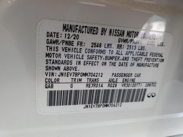 2021 INFINITI Q50 LUXE JN1EV7BP0MM704212