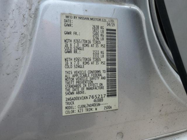 1N6AD0EV1KN765217 2019 NISSAN FRONTIER