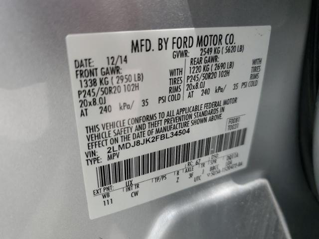 2015 LINCOLN MKX 2LMDJ8JK2FBL34504