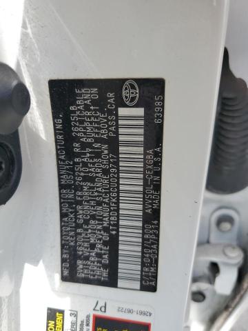2012 TOYOTA CAMRY HYBR - 4T1BD1FK6CU029717