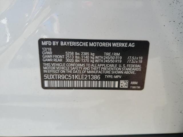 2019 BMW X3 XDRIVE3 - 5UXTR9C51KLE21386