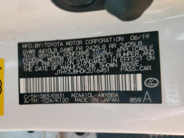2019 LEXUS UX 200 JTHY3JBH0K2016451
