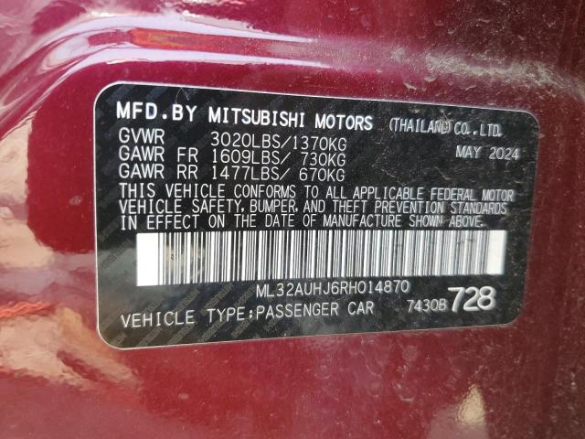 2024 MITSUBISHI MIRAGE ES ML32AUHJ6RH014870