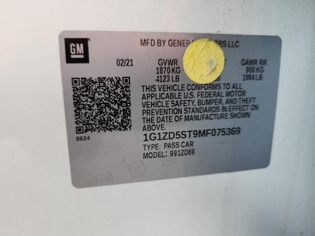 2021 CHEVROLET MALIBU LT 1G1ZD5ST9MF075369