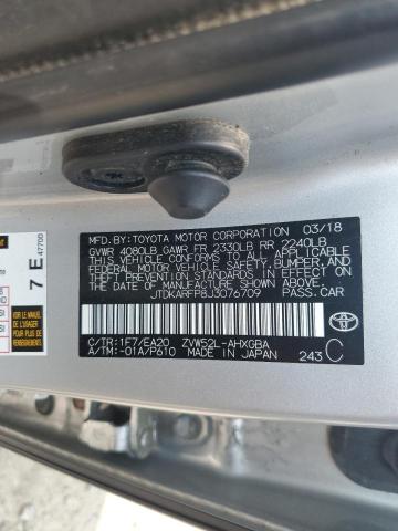 2018 TOYOTA PRIUS PRIM JTDKARFP8J3076709