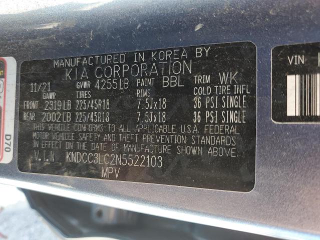 2022 KIA NIRO TOURI KNDCC3LC2N5522103