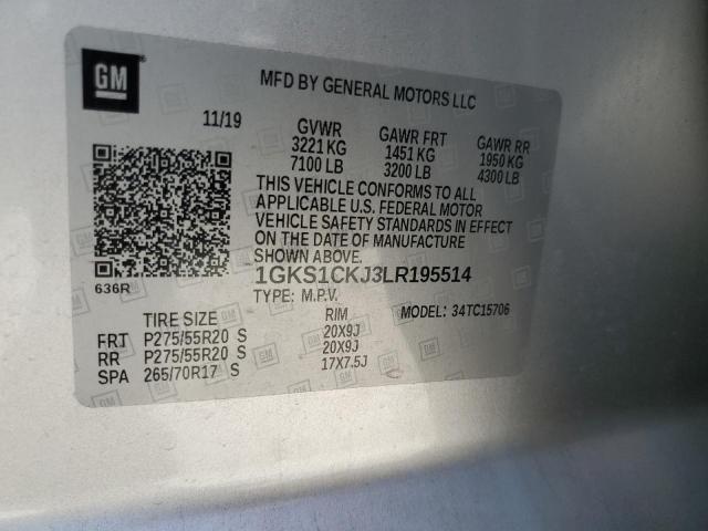 2020 GMC YUKON DENA 1GKS1CKJ3LR195514