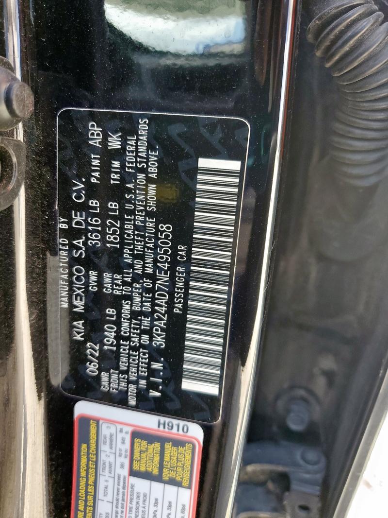 2022 KIA RIO LX 3KPA24AD7NE495058