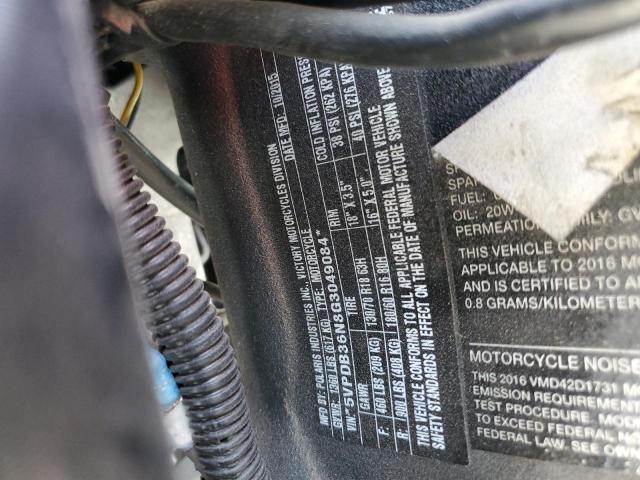 2016 VICTORY MOTORCYCLES CROSS COUN 5VPDB36N8G3049084