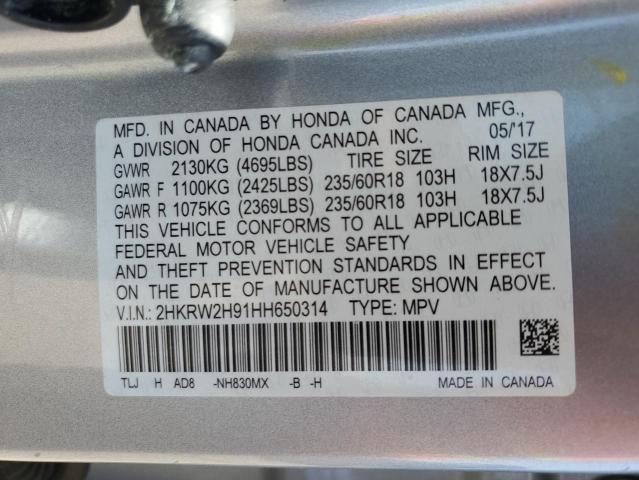 2017 HONDA CR-V TOURI 2HKRW2H91HH650314