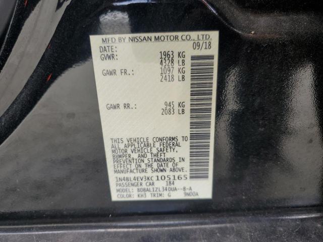 2019 NISSAN ALTIMA SL 1N4BL4EV3KC105165