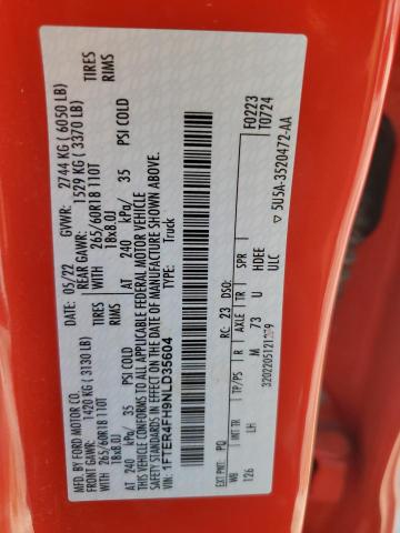 2022 FORD RANGER XL 1FTER4FH9NLD35604