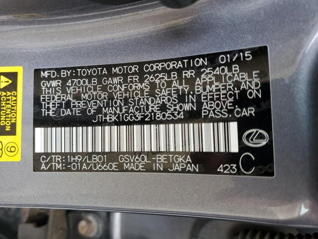 2015 LEXUS ES 350 JTHBK1GG3F2180534