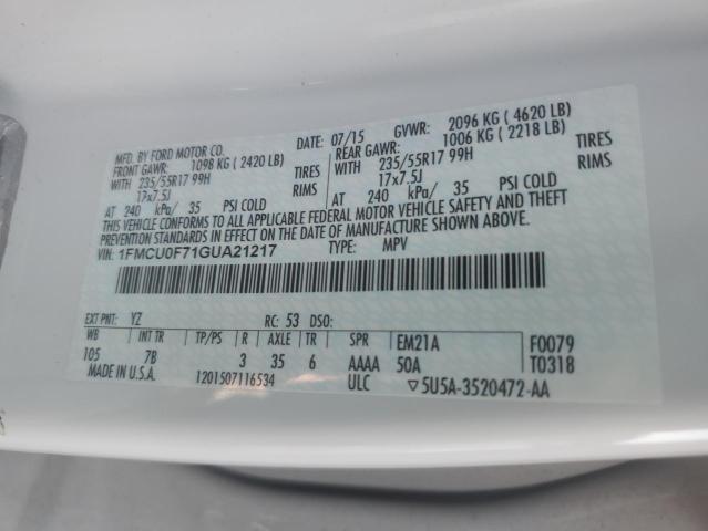 2016 FORD ESCAPE S 1FMCU0F71GUA21217
