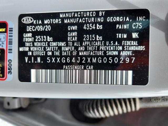 2021 KIA K5 GT LINE 5XXG64J2XMG050297