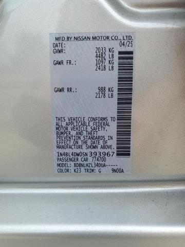 2025 NISSAN ALTIMA SV 1N4BL4DW0SN393967