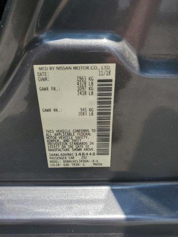 2019 NISSAN ALTIMA SV 1N4BL4DV8KC148448