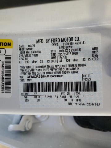 2021 FORD BRONCO SPO - 3FMCR9B64MRA93891
