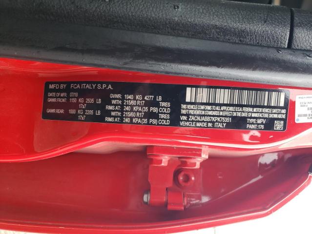 2019 JEEP RENEGADE L ZACNJABB7KPK75351