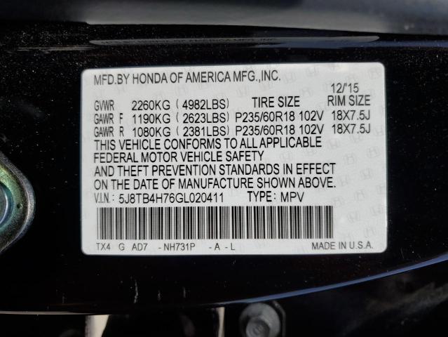 2016 ACURA RDX ADVANC 5J8TB4H76GL020411